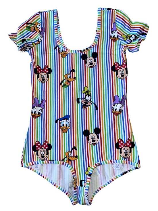 Wild Rich Kids Tops - EXTREMELY RARE Disney Characters Rainbow Stripe Wild Rich Kids Leotard